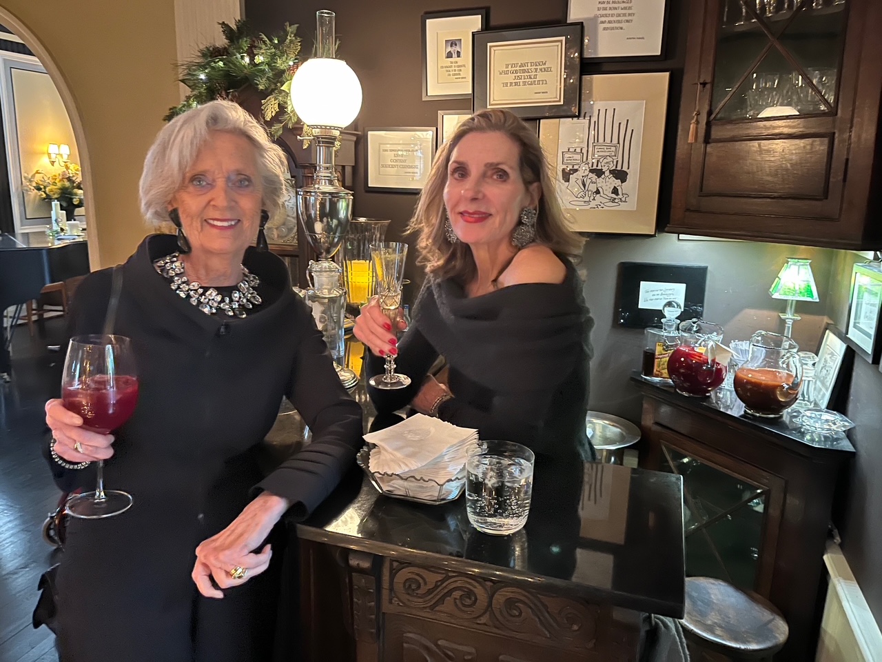 Biba Roesch and Linda Heister at holiday party